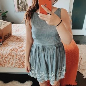 Gray Lace Detail Dress